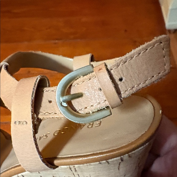 Franco Sarto Cera Cork Wedge Sandals in Nude Size 7 - Picture 4 of 12